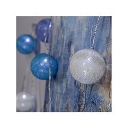 Гирлянда - нить, 5 м с насадками «Клубки серо-зелёные», IP20, прозрачная нить, 20 LED, свечение белое, 220 В