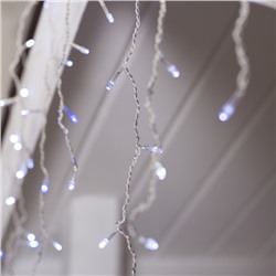 УЦЕНКА Гирлянда «Бахрома» 4×0.6 м, IP44, прозрачная нить, 180 LED, свечение белое, мерцание белым, 220 В