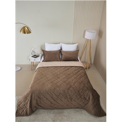 Набор покрывало и чехлы на подушку - Кристалл, цвет коричневый