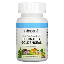 Eclectic Institute, Raw Fresh Freeze-Dried, Echinacea Goldenseal, 350 mg, 90 Non-GMO Veg Caps