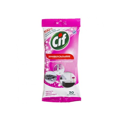Влажные салфетки Cif, для очищения поверхностей, 30 шт.