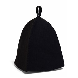 Шапка для бани и сауны, полиэфир, с прямым низом, чёрная