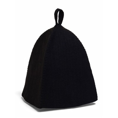 Шапка для бани и сауны, полиэфир, с прямым низом, чёрная