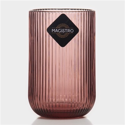 Стакан Magistro «Грани», 400 мл, 8×13 см, стекло, розовый