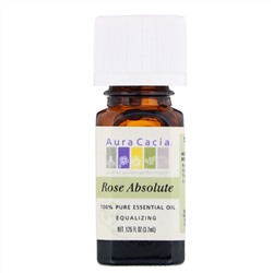 Aura Cacia, 100 % чистое эфирное масло, розовый абсолют, 3,7 мл (0,125 жидкой унции)