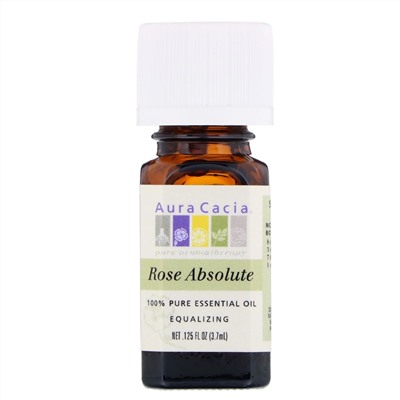Aura Cacia, 100 % чистое эфирное масло, розовый абсолют, 3,7 мл (0,125 жидкой унции)