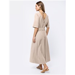 Платье из плотного лиоцелла с поясом на резинке