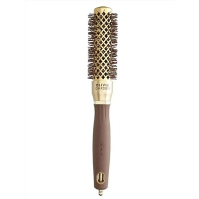 Olivia Garden Термобрашинг для укладки волос / Expert Blowout Shine Wavy Bristles Gold & Brown, 25 мм, коричневый 23434