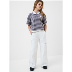 Брюки текстильные джинсовые для девочек