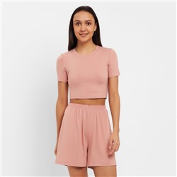 Пижама женская (футболка, шорты) MINAKU: Home collection, размер 42, розовая