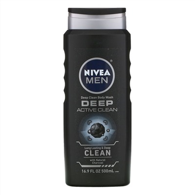 Nivea, Men, Deep Clean Body Wash, Deep Active Clean, 16.9 fl oz (500 ml)