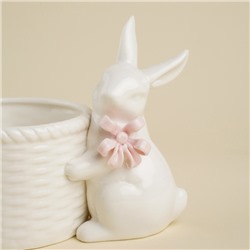 Конфетница SL Home «Лесные кролики», 15×9×12.5 см, фарфор, белая