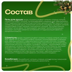 Новогодний подарочный набор косметики «Новый год у ворот» для душа и ванны, красная серия