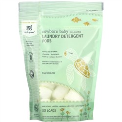 Grab Green, Newborn Baby Laundry Detergent Pods,  0-4 Months, Fragrance Free, 30 loads