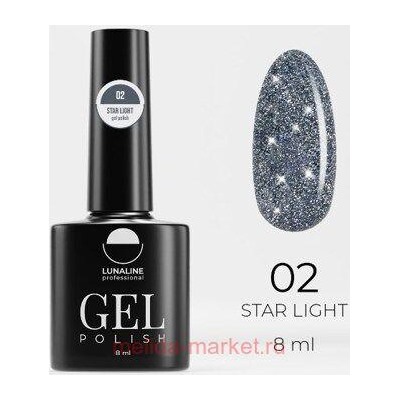 LunaLine Гель-лак Star Light светоотражающий т.02 металлическое сияние 8мл