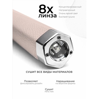 MANITA Сенсорная лампа-фонарик LED/UV для маникюра, 5 Вт, розовый 28476
