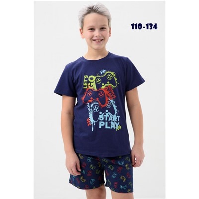 Пижама Азарт детская (Темно-синий)