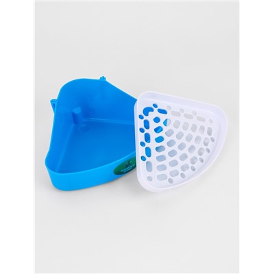 Туалет для кроликов и хорьков, 24×18×11 см, угловой, пластик, синий