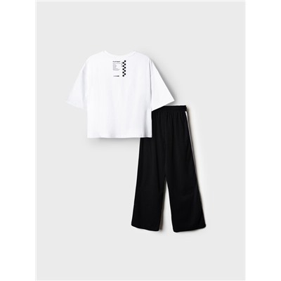 Комплект трикотажный для девочек: фуфайка (футболка), брюки