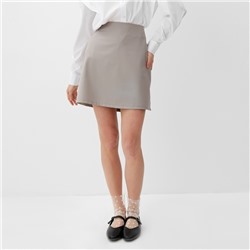 Юбка мини женская MINAKU: Casual Collection, бежевая, размер 46