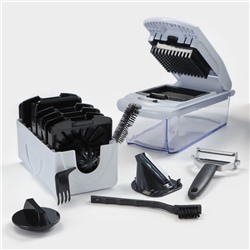 Овощерезка универсальная Magistro Vegan pro, 7 насадок, овощечистка, контейнер, чёрно-белая