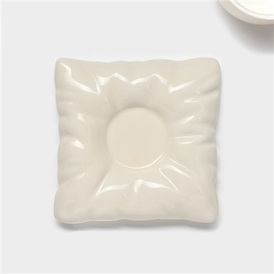 Чайная пара «Зефирка», 3 предмета: чашка 250 мл, блюдце d=13.7 см, ложка, керамика, бежевая