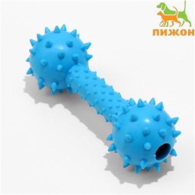 Жевательная игрушка для собак «Грозная гантель», 15×5 см, синяя