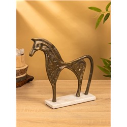 Фигурка интерьерная «Конь на пьедестале», 29.5×8×29 см, алюминий, мрамор