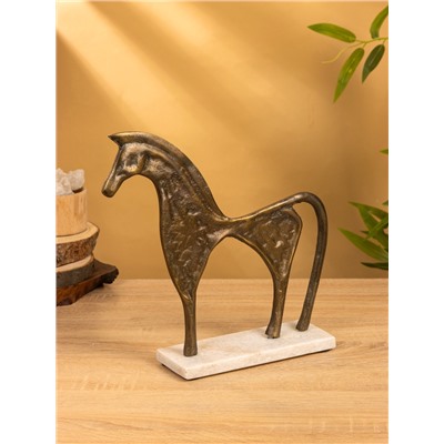 Фигурка интерьерная «Конь на пьедестале», 29.5×8×29 см, алюминий, мрамор