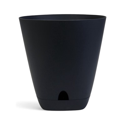 Горшок для цветов «Гранд», 28 л, d=37 см, h=38 см, пластиковый, с прикорневым поливом, графитовый