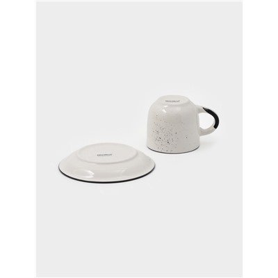 Чайная пара Доляна Nature, 2 предмета: чашка 260 мл, блюдце d=15 см, керамика, бежевая