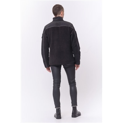 Толстовка мужская флис утепленная с нашивками