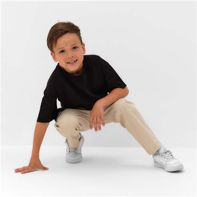 Футболка детская KAFTAN Basic line, размер 30 (98-104 см), чёрная