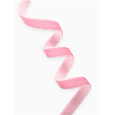 Лента бархатная, 10 мм, 18±1 м, розовая №02