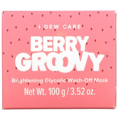I Dew Care, Berry Groovy, осветляющая смываемая гликолевая маска для лица, 100 г (3,52 унции)