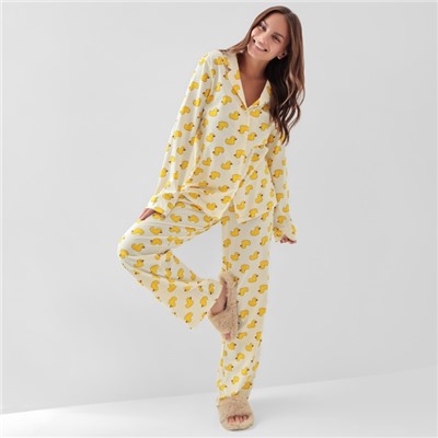 Пижама женская (рубашка, брюки) KAFTAN Duck, размер 52-54