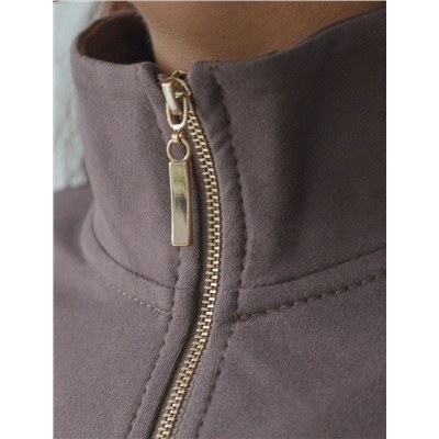 Джемпер с воротом на молнии из футера двухнитки с эластаном