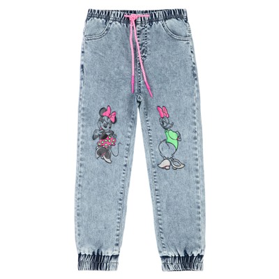 Брюки текстильные джинсовые для девочек