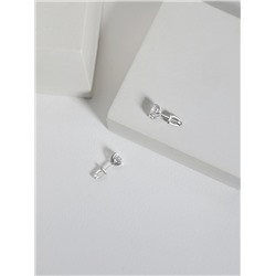 Серьги-пусеты из серебра с фианитами родированные S2181011010