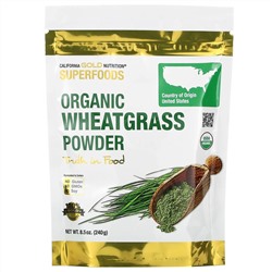 California Gold Nutrition, Superfoods, органический порошок ростков пшеницы, 8,5 унции (240 г)