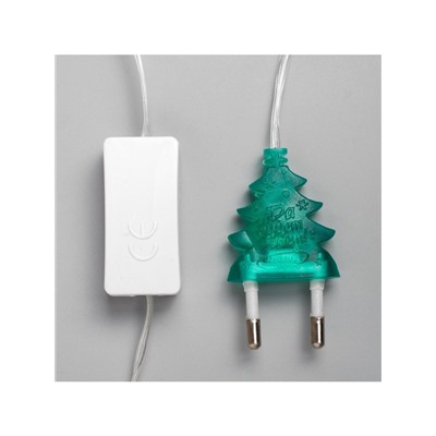 Гирлянда «Нить» 5 м с насадками «Ёлка в крапинку», IP20, прозрачная нить, 20 LED, свечение мульти (RG/RB), мигание, 220 В