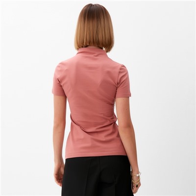 Футболка женская с вырезом MINAKU: Basic line, цвет пыльная роза, размер 44