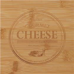 Набор для подачи сыра Доляна Cheese, 3 ножа, доска 38×18.5 см, бамбук