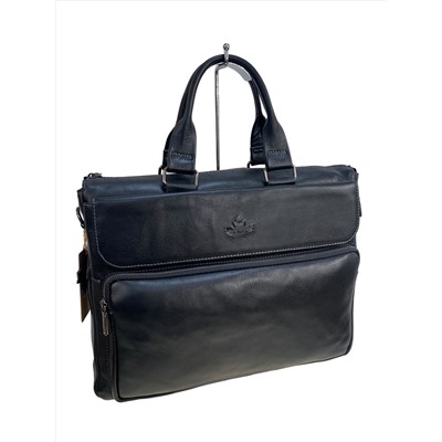 Сумка-портфель мужская из натуральной кожи, цвет чёрный