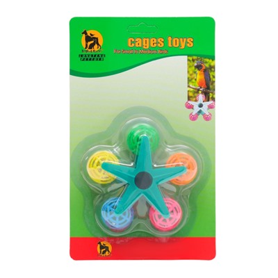 Игрушка для птиц «Карусель с шариками», 10 см, шарики по 3 см