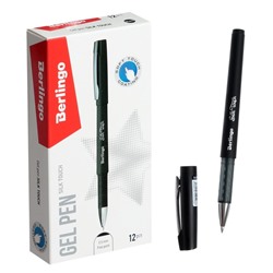 Ручка гелевая Berlingo "Silk touch", 0.5 мм, чёрная, грип