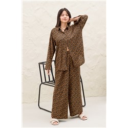 Костюм женский  SET001/07/Черный, коричневый