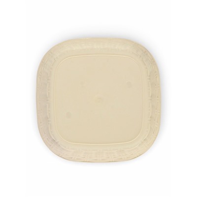 Кашпо для цветов «Ротанг», 4.6 л, 22.4×22.4×16.5 см, пластиковое, с поддоном, бежевое