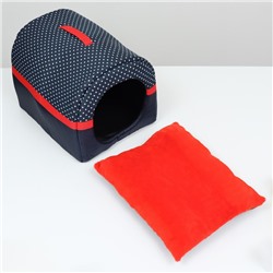 Дом-трансформер «Норка», Оксфорд бязь иск. мех, 45×35×35 см, синий со звездами