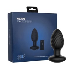 Черная анальная вибровтулка Nexus Tornado Large с функцией вращения